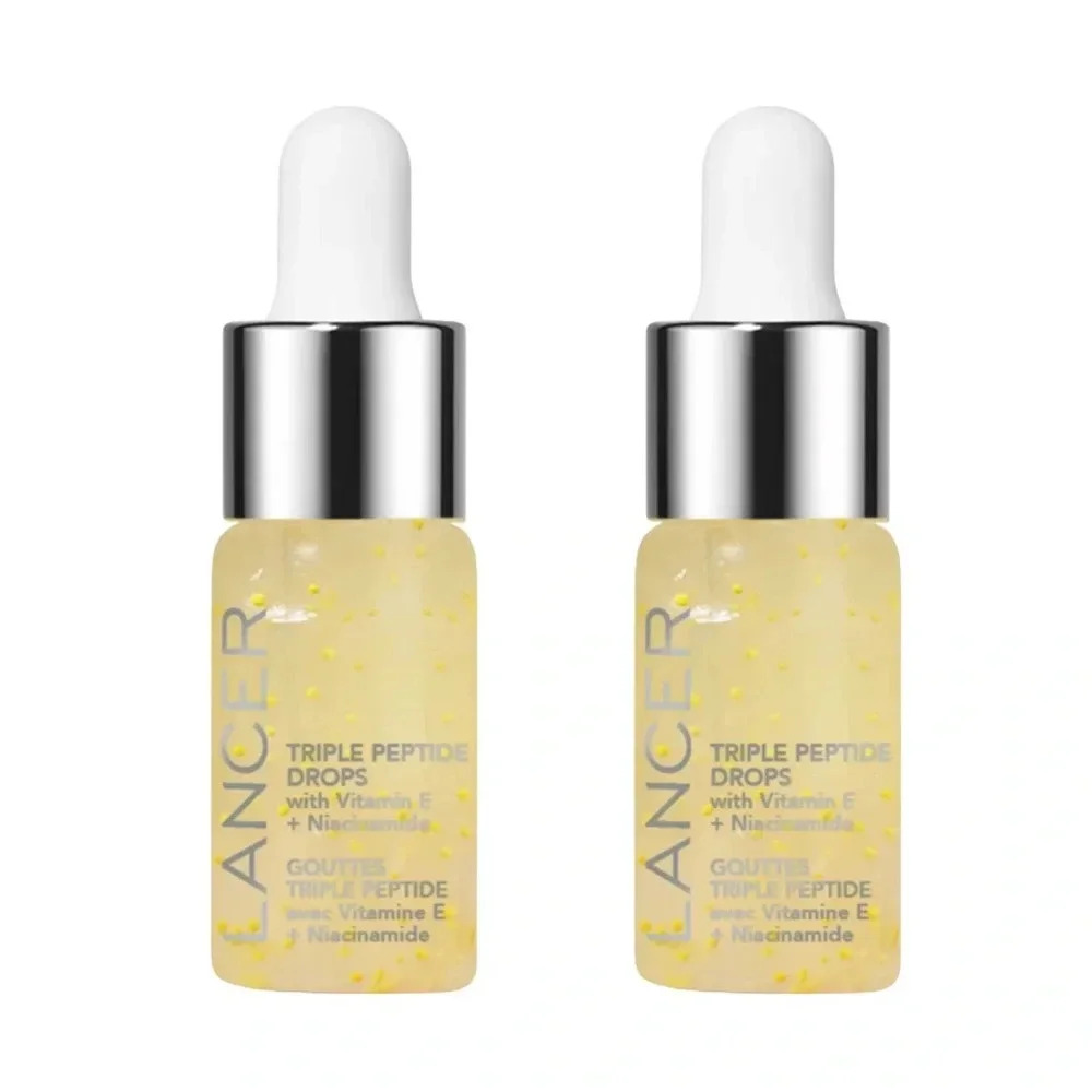 ONLY 1! LANCER Triple Peptide Drops w/ Vitamin E + Niacinamide 2PK NEW